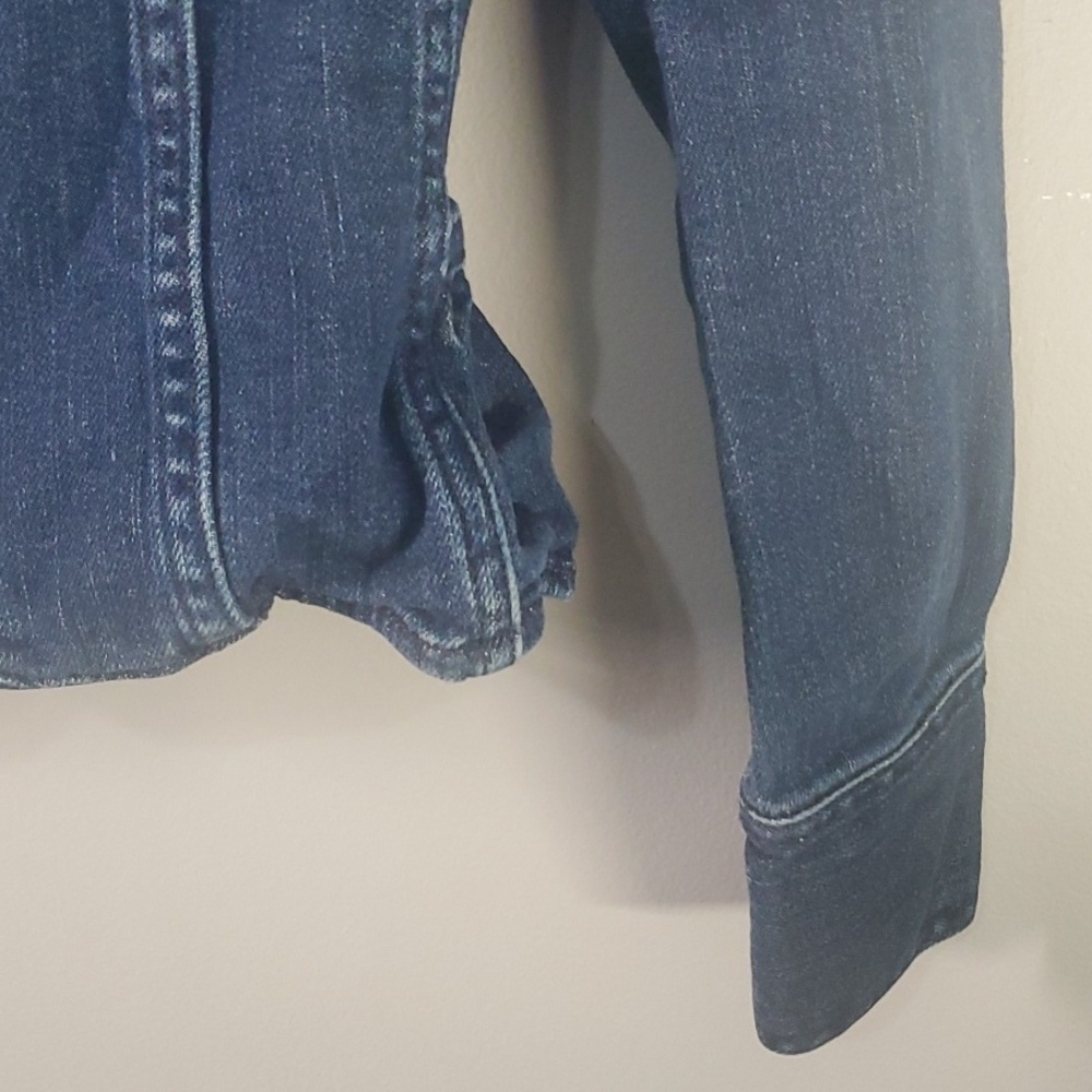 Gap Riding Jacket Kids Girls Size Medium M BLUE DENIM Ride Riding - Picture 2 of 14